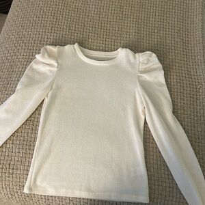 Cream colored puff shoulder sweater